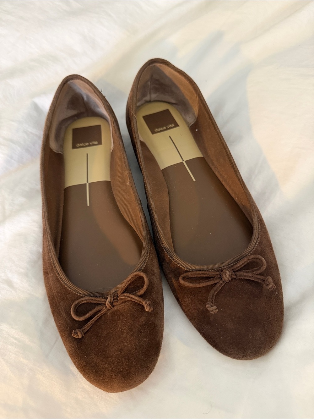 Dolce Vita Chocolate Brown Suede Bow Ballet Flats
